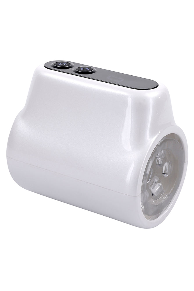 Playboy - Spin Doctor Vibrating & Spinning Stroker - White/Clear - Stag Shop