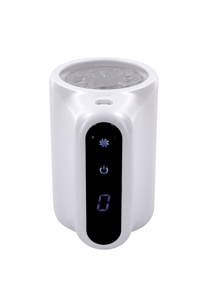 Playboy - Spin Doctor Vibrating & Spinning Stroker - White/Clear - Stag Shop