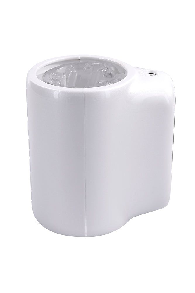 Playboy - Spin Doctor Vibrating & Spinning Stroker - White/Clear - Stag Shop