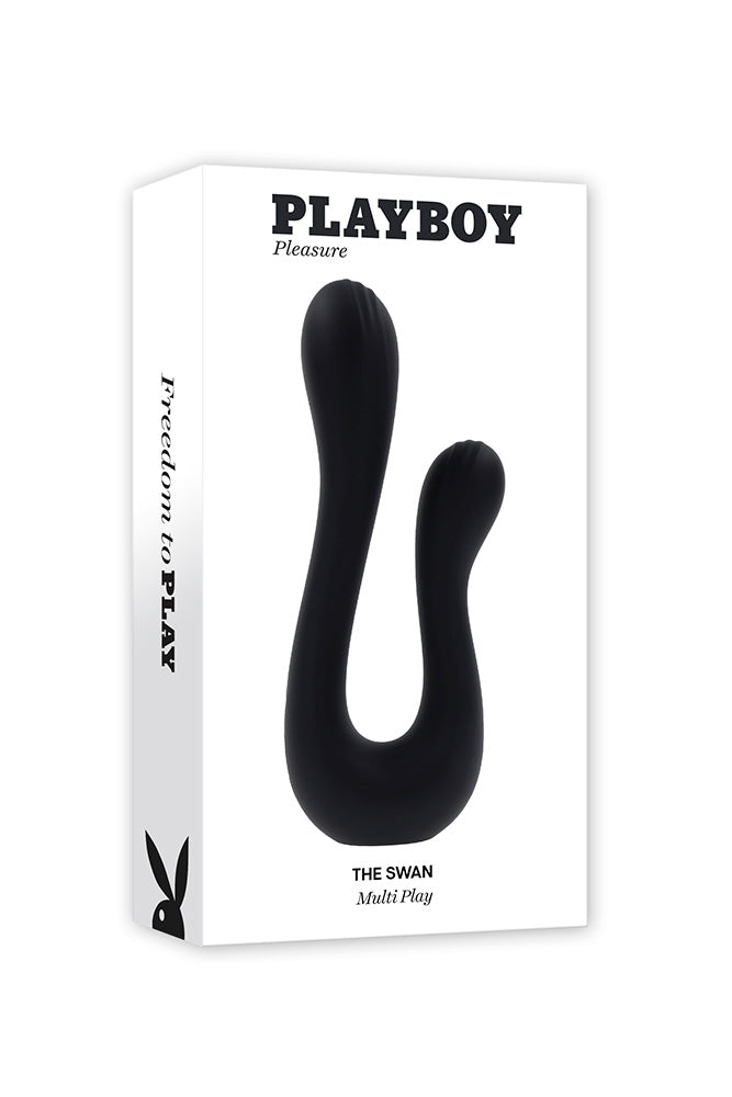 Playboy - The Swan Dual Vibrator - Black - Stag Shop