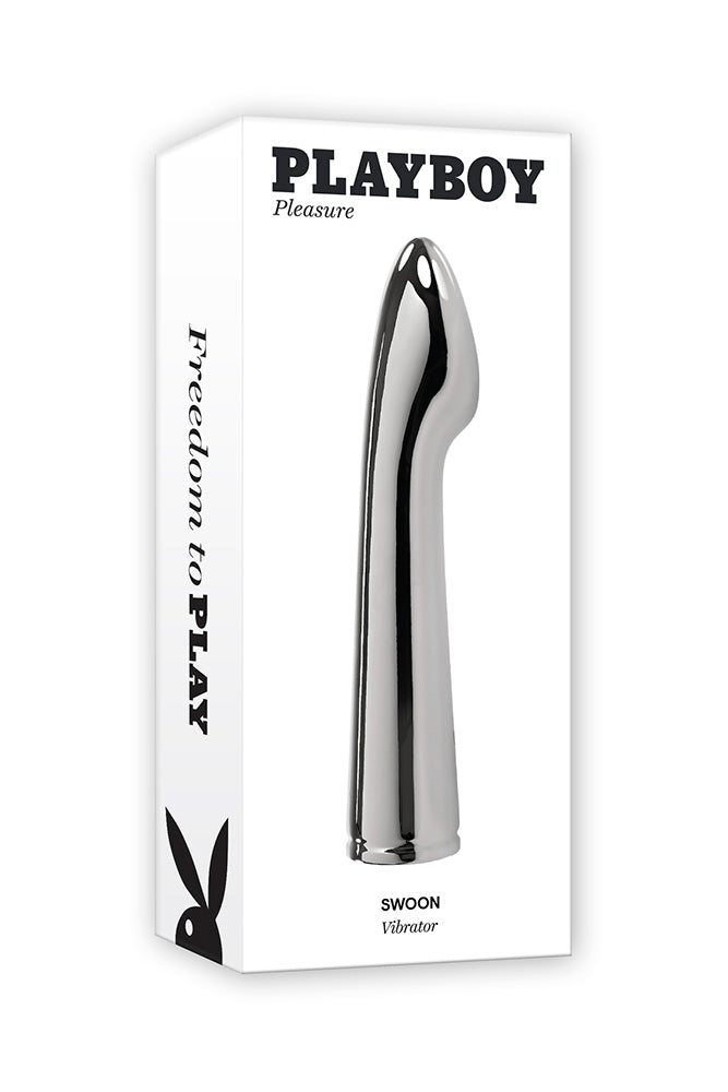 Playboy - Swoon Metal G-Spot Vibrator - Silver - Stag Shop