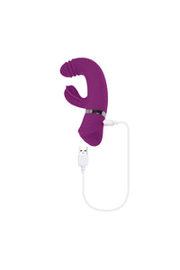 Thumbnail for Playboy - Tap That Rabbit Vibrator With Tapping Shaft - Purple - Stag Shop