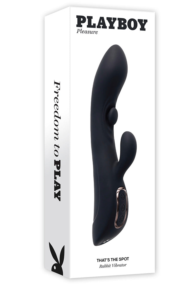 Playboy - That's The Spot Tapping Rabbit Vibrator - Black - Stag Shop