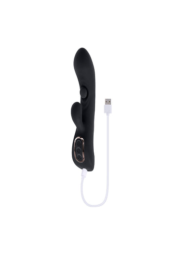 Playboy - That's The Spot Tapping Rabbit Vibrator - Black - Stag Shop