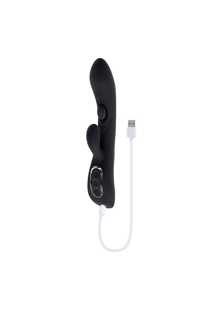 Playboy - That's The Spot Tapping Rabbit Vibrator - Black - Stag Shop