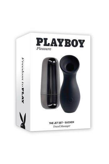 Playboy - The Jet Set - Sucker Travel Massager - Black - Stag Shop