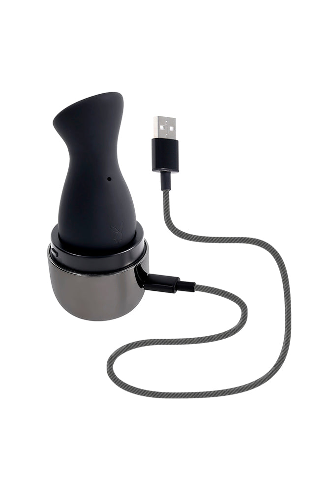 Playboy - The Jet Set - Sucker Travel Massager - Black - Stag Shop