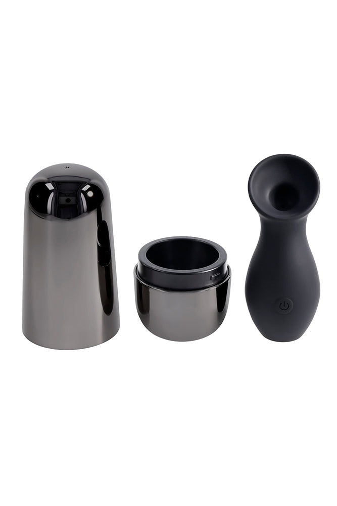 Playboy - The Jet Set - Sucker Travel Massager - Black - Stag Shop