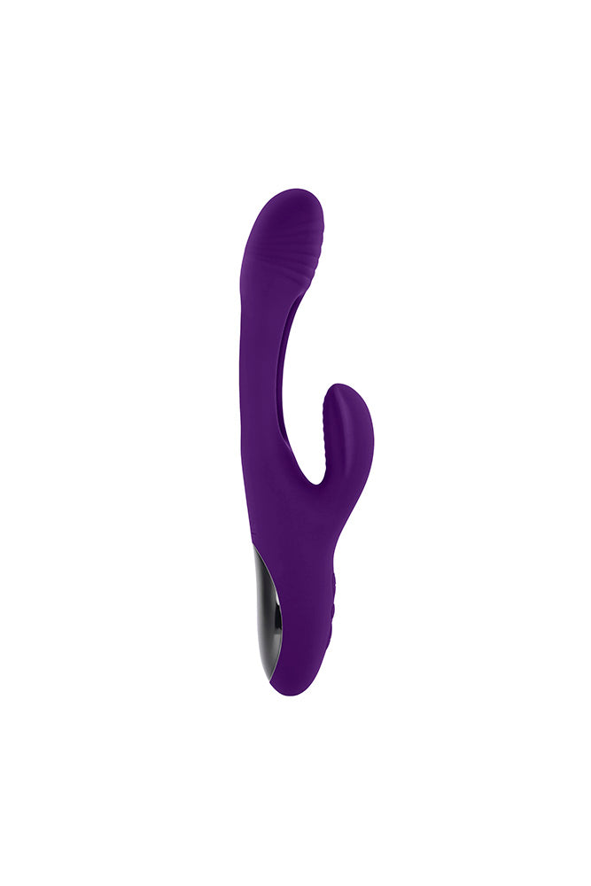 Playboy - The Thrill Rabbit Vibrator With Mid-Shaft Flapper - Purple - Stag Shop