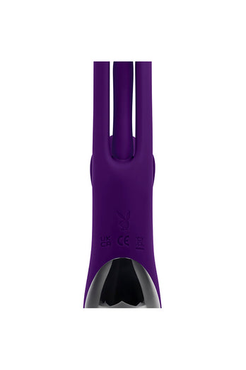 Playboy - The Thrill Rabbit Vibrator With Mid-Shaft Flapper - Purple - Stag Shop