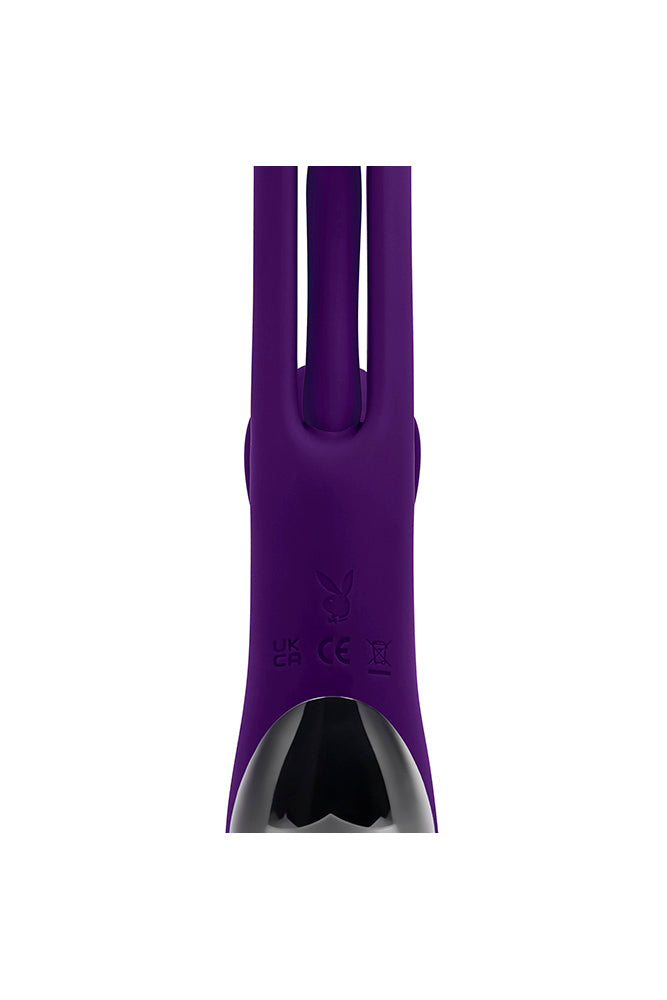 Playboy - The Thrill Rabbit Vibrator With Mid-Shaft Flapper - Purple - Stag Shop