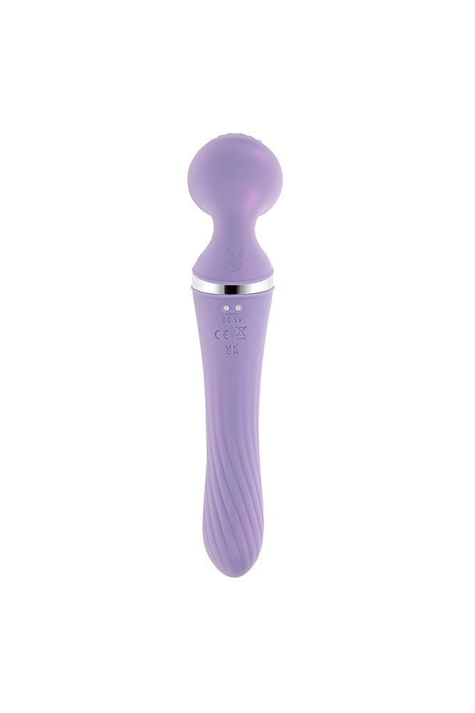 Playboy - Vibrato Dual Ended Wand Vibrator - Lilac - Stag Shop