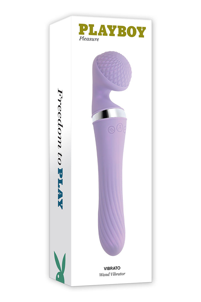 Playboy - Vibrato Dual Ended Wand Vibrator - Lilac - Stag Shop