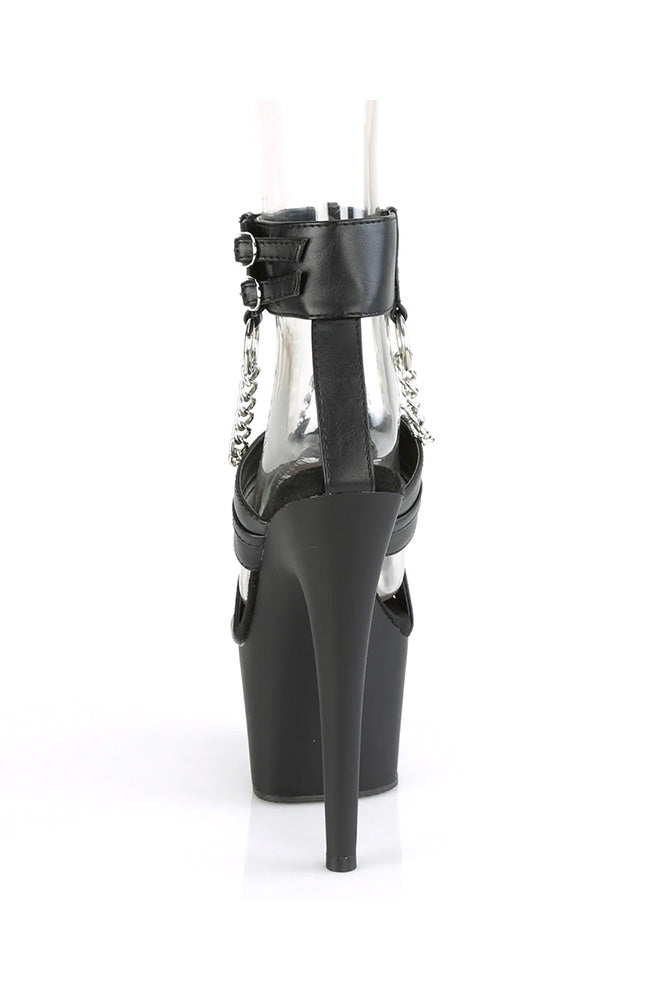 Pleaser USA - Adore 7" Heel with Chain Details - Black - Stag Shop