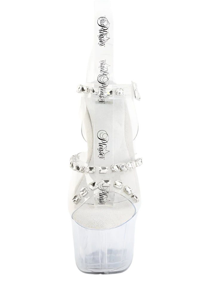 Pleaser USA - Adore 7" Stiletto with Ankle Strap Platform Sandal With Rhinestones - Stag Shop