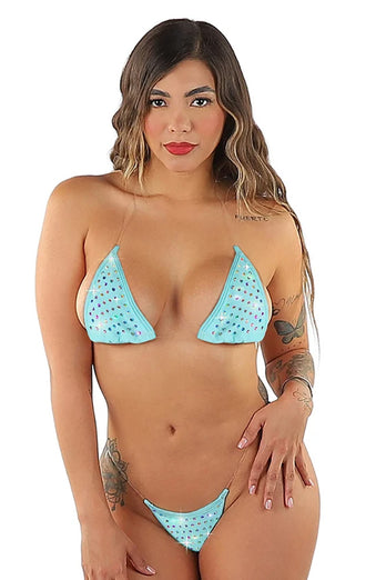 Pleaser USA - Candy Rhinestone Bikini With Invisible Straps - Stag Shop
