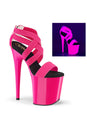 Pleaser USA - Flamingo Strappy UV Reactive Platform Sandal With 8