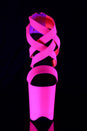 Pleaser USA - Flamingo Strappy UV Reactive Platform Sandal With 8