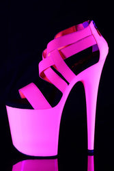 Pleaser USA - Flamingo Strappy UV Reactive Platform Sandal With 8