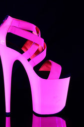 Pleaser USA - Flamingo Strappy UV Reactive Platform Sandal With 8