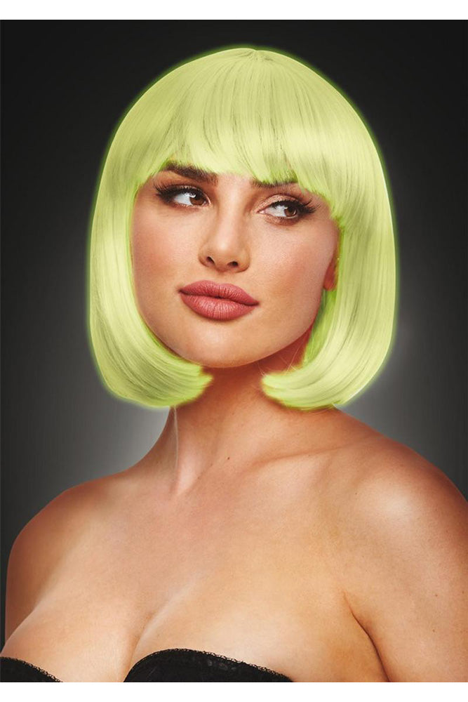 Pleasure Wigs - Cici Wig - Glow in the Dark Green/Pink - Stag Shop