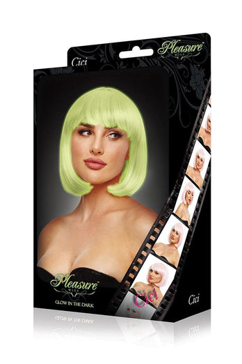 Pleasure Wigs - Cici Wig - Glow in the Dark Green/Pink - Stag Shop