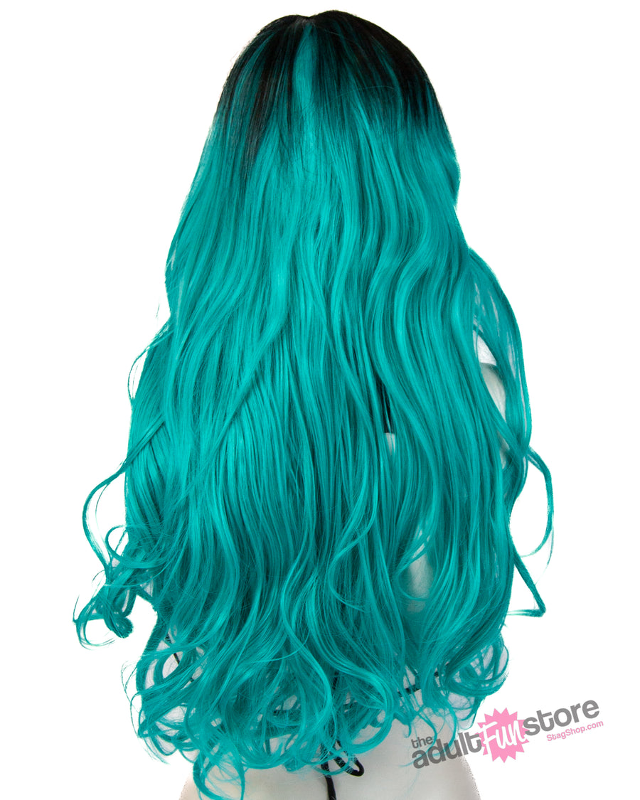 Pleasure Wigs - Jade Wig - Black/Teal - Stag Shop