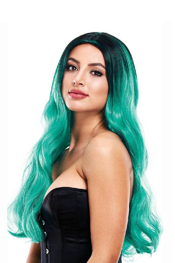 Pleasure Wigs - Jade Wig - Black/Teal - Stag Shop