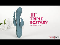 Cal Exotics - III - Triple Ecstasy Double Penetration Rabbit Vibrator - Blue