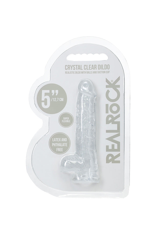 Shots Tots - Real Rock - 5" Crystal Clear Dildo with Balls
