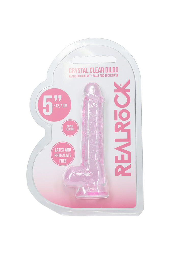 Shots Tots - Real Rock - 5" Crystal Clear Dildo with Balls