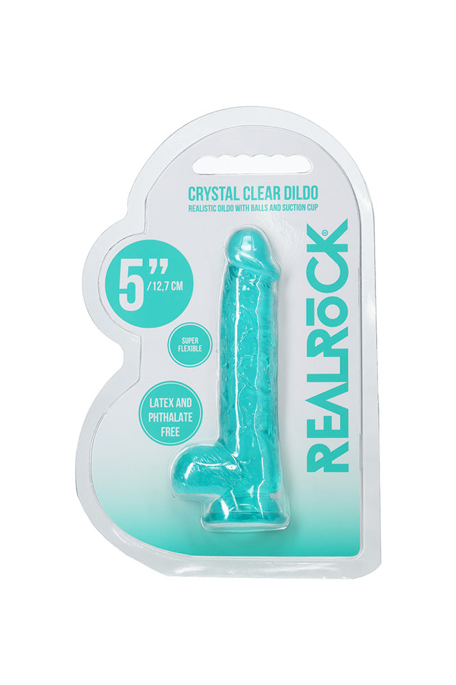 Shots Tots - Real Rock - 5" Crystal Clear Dildo with Balls