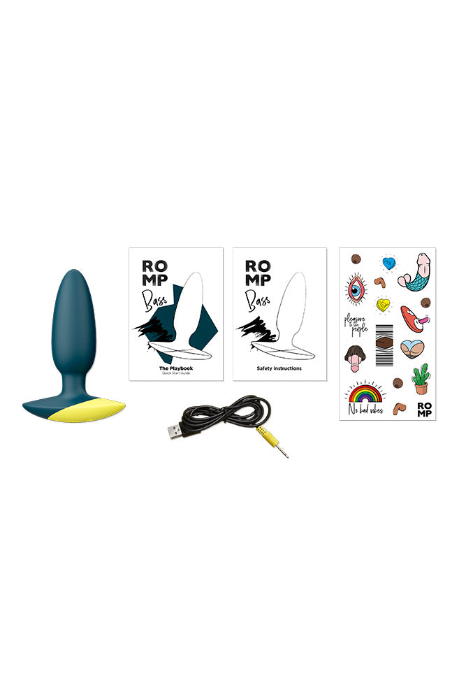 Romp - Bass Vibrating Butt Plug - Teal - Stag Shop