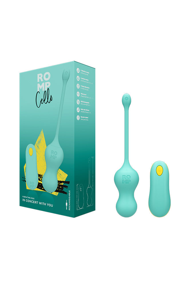 Romp - Cello Remote Control Egg Vibrator - Teal - Stag Shop
