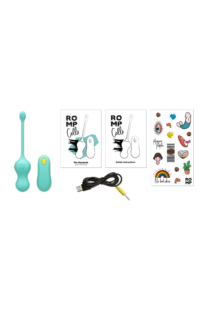 Romp - Cello Remote Control Egg Vibrator - Teal - Stag Shop