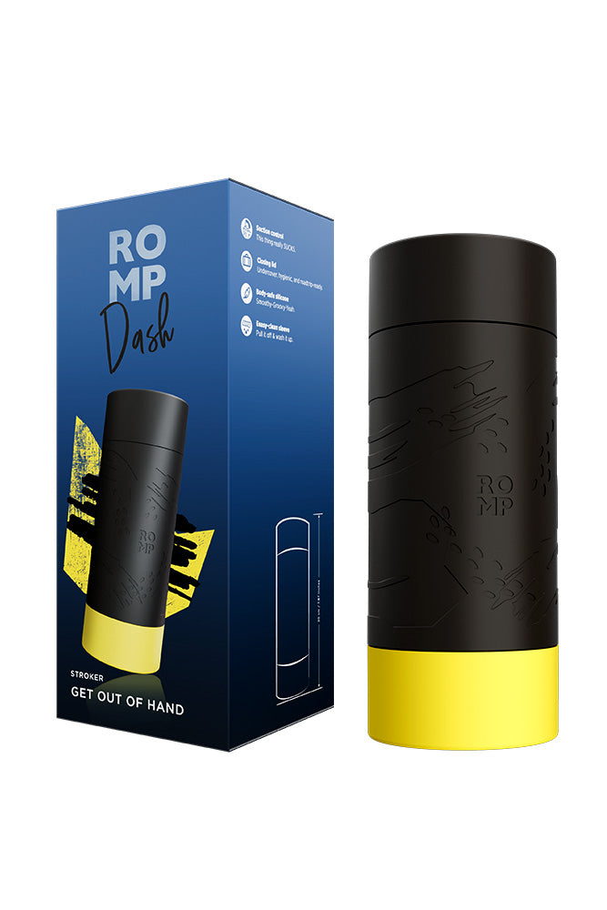 Romp - Dash Stroker with Hard Case - Black/Clear - Stag Shop