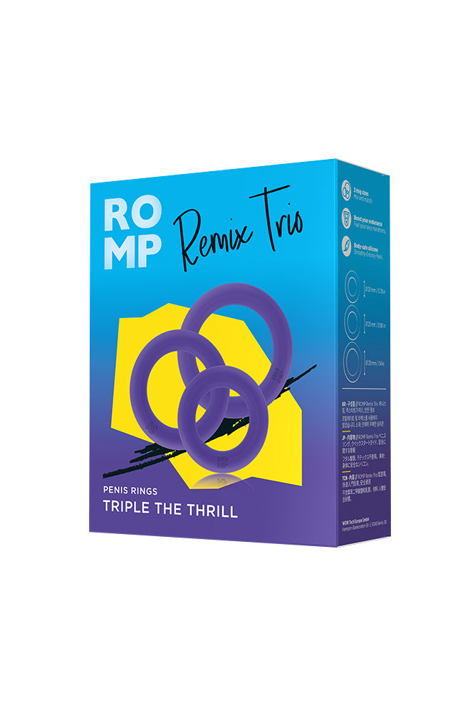 Romp - Remix Trio Penis Ring Set - Purple - Stag Shop