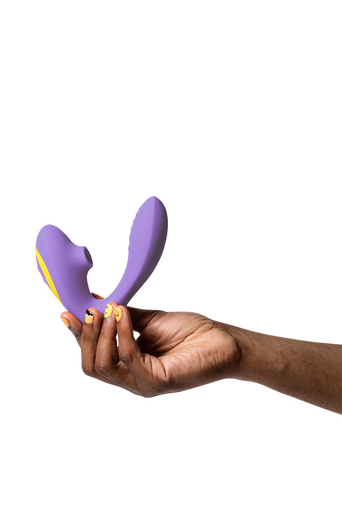 Romp - Reverb Dual Vibrator with Clitoral Suction - Purple - Stag Shop