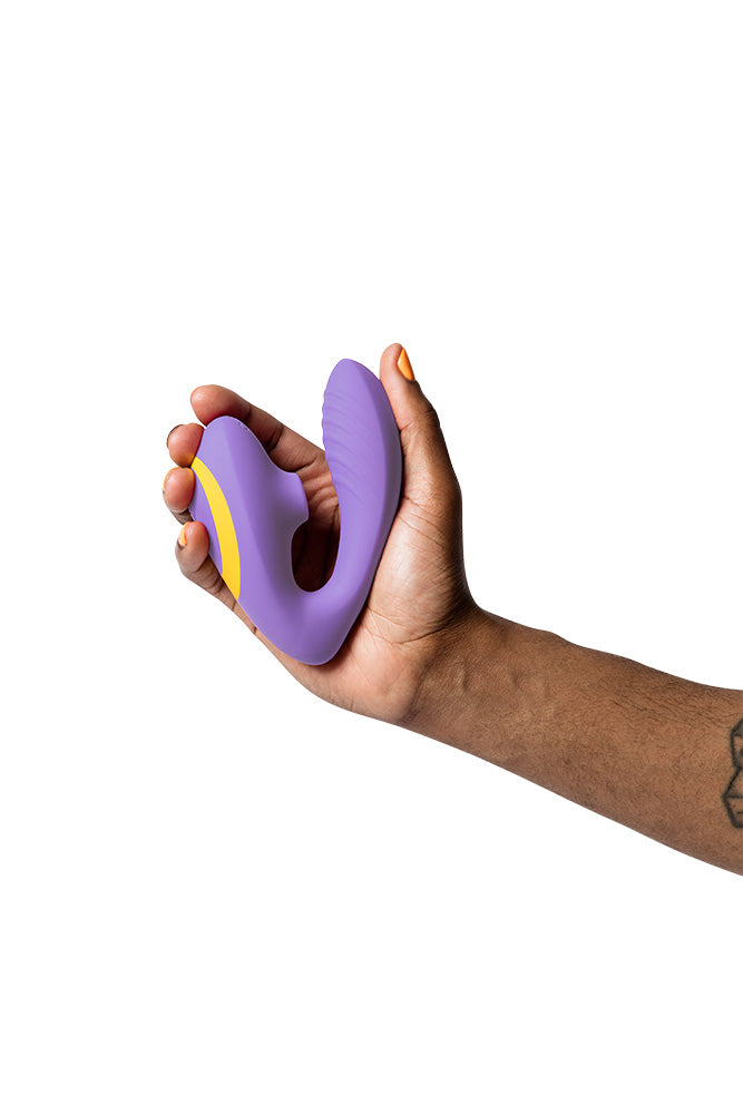 Romp - Reverb Dual Vibrator with Clitoral Suction - Purple - Stag Shop