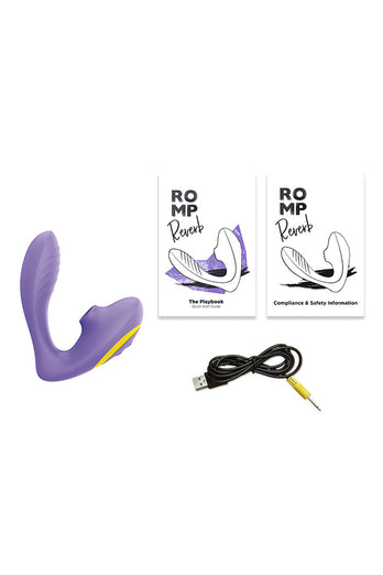 Romp - Reverb Dual Vibrator with Clitoral Suction - Purple - Stag Shop