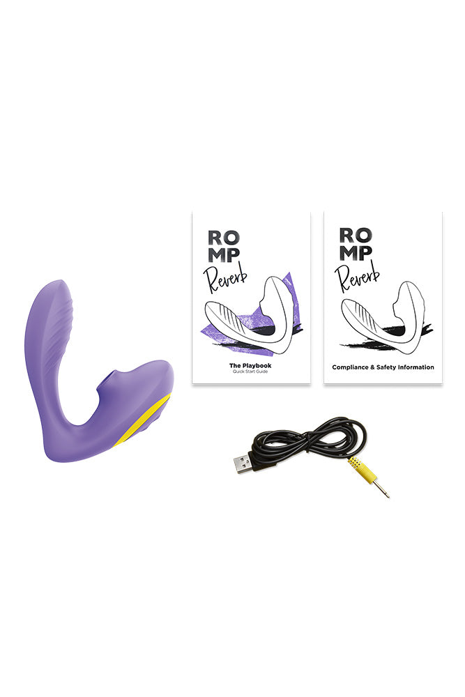 Romp - Reverb Dual Vibrator with Clitoral Suction - Purple - Stag Shop