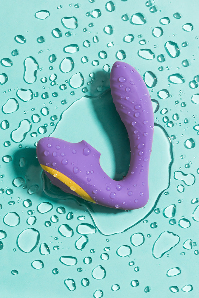 Romp - Reverb Dual Vibrator with Clitoral Suction - Purple - Stag Shop