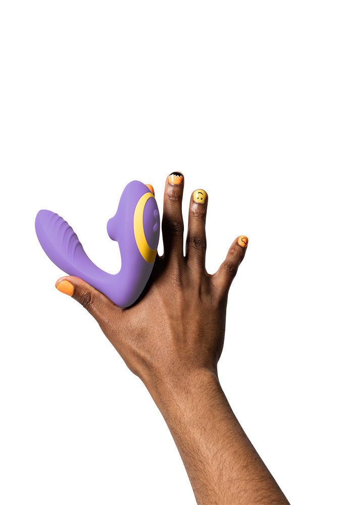 Romp - Reverb Dual Vibrator with Clitoral Suction - Purple - Stag Shop