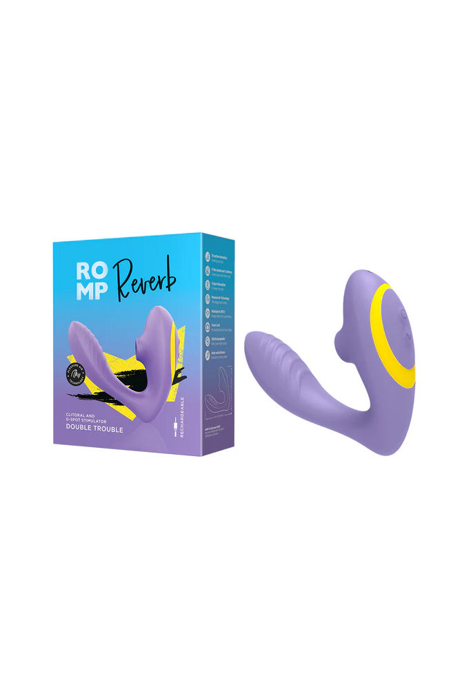Romp - Reverb Dual Vibrator with Clitoral Suction - Purple - Stag Shop
