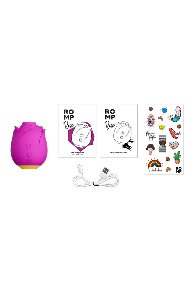 Romp - Rose Air Pulse Clitoral Stimulator - Pink - Stag Shop