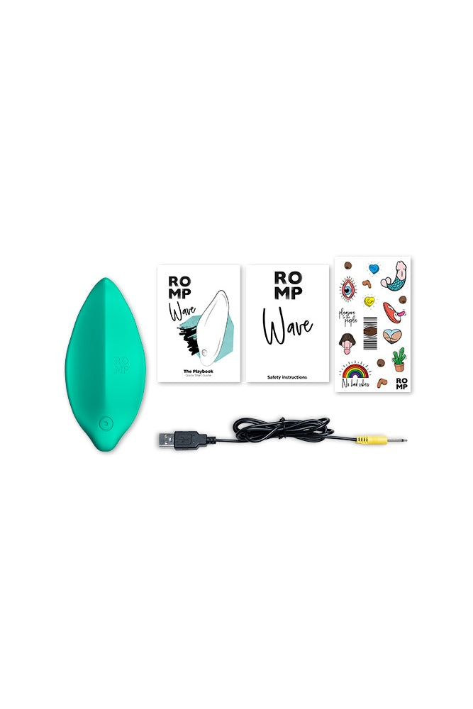 Romp - Wave Lay-on Vibrator - Teal - Stag Shop