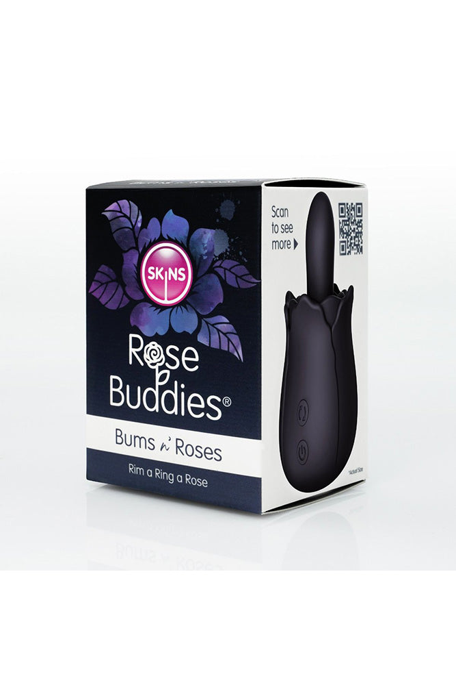Creative Conceptions - Skins - Rose Buddies Bums N' Roses Rimming Vibrator - Black - Stag Shop