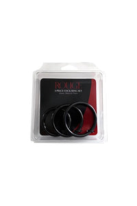 Thumbnail for Rouge Garments - 3 Piece Stainless Steel Cock Ring Set - Black - Stag Shop