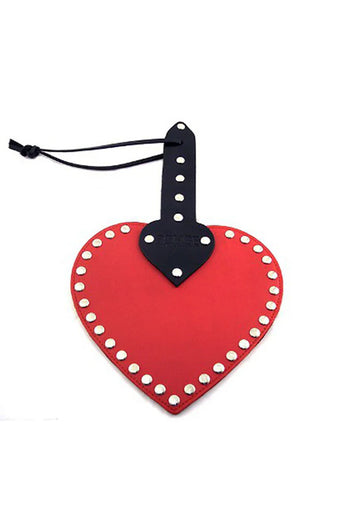 Rouge Garments - Leather Heart Paddle - Red/Black - Stag Shop