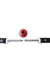 Rouge Garments - Leather Ball Gag with Steel Rod - Black/Red - Stag Shop